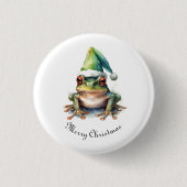 Badge Rond 2,50 Cm Grenouille de Noël, coutume (Devant)