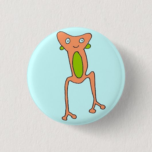 Badge Rond 2,50 Cm Grenouille de pêche (Devant)