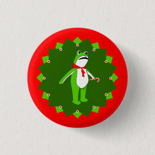 Badge Rond 2,50 Cm Grenouille de protestation de Noël