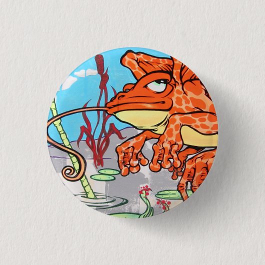 Badge Rond 2,50 Cm Grenouille de vol (Devant)