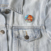 Badge Rond 2,50 Cm Grenouille de vol (En situation)