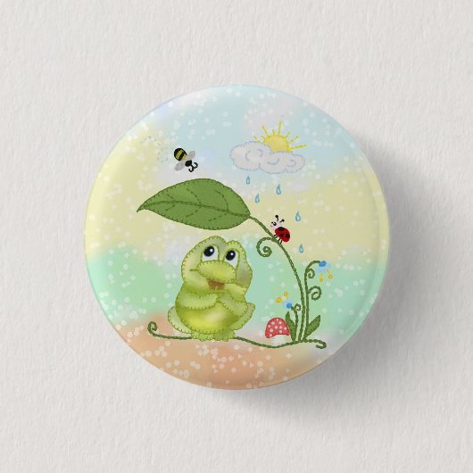 Badge Rond 2,50 Cm Grenouille d'été (Devant)