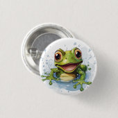 Badge Rond 2,50 Cm Grenouille drôle (Devant & derrière)