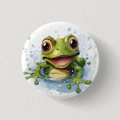 Badge Rond 2,50 Cm Grenouille drôle (Devant)