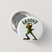 Badge Rond 2,50 Cm Grenouille verte super (Devant & derrière)