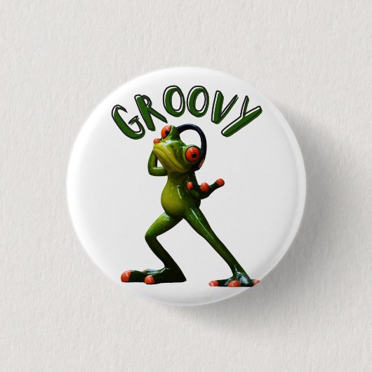 Badge Rond 2,50 Cm Grenouille verte super (Devant)