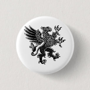 Badge Rond 2,50 Cm Griffin - noir et blanc