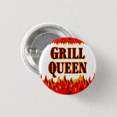 Badge Rond 2,50 Cm Grill Queen Funny BBQ Dit (Devant & derrière)