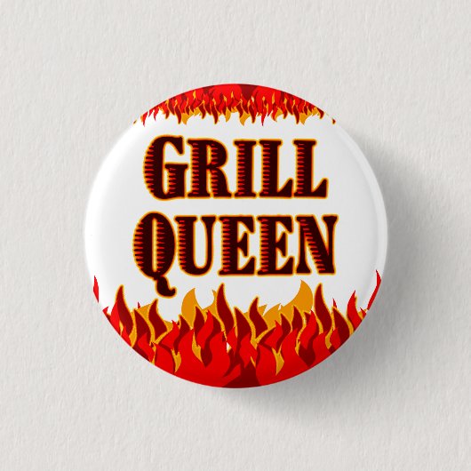 Badge Rond 2,50 Cm Grill Queen Funny BBQ Dit (Devant)