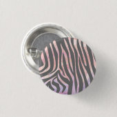 Badge Rond 2,50 Cm Gris clair et rose Zebra (Devant & derrière)