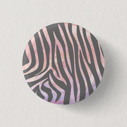 Badge Rond 2,50 Cm Gris clair et rose Zebra (Devant)