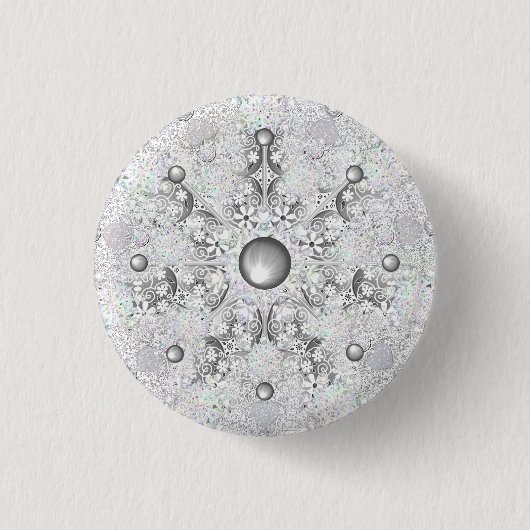 Badge Rond 2,50 Cm Gris dentée céramique (Devant)