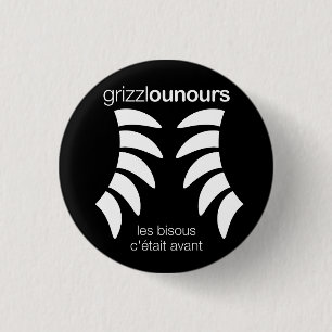 Badge Rond 2,50 Cm Grizzlounours Collection.