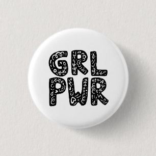 Badge Rond 2,50 Cm GRL PWR Girl Power Typography Art