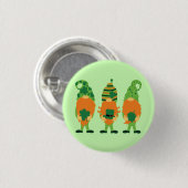 Badge Rond 2,50 Cm Grnomes de la Saint Patrick (Devant & derrière)