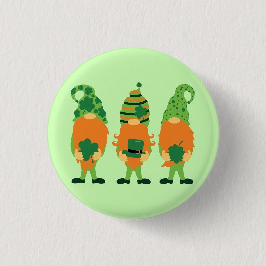 Badge Rond 2,50 Cm Grnomes de la Saint Patrick (Devant)