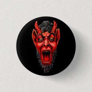 Badge Rond 2,50 Cm Grognement vintage Krampus