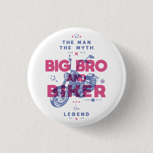 Badge Rond 2,50 Cm Gros brasserie et vélo l'homme le mythe la légende