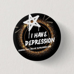 Badge Rond 2,50 Cm Grosse Peinture Spray de Bling J'Ai Dépression