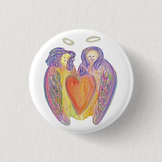 Badge Rond 2,50 Cm Guardian Angel Love Hearts Lapel Button Pins (Devant)