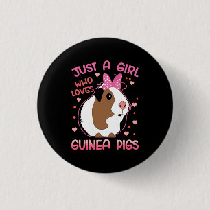 Badge Rond 2,50 Cm Guinea Pig Just a Girl Who Loves Guinea Pigs