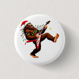Badge Rond 2,50 Cm Guitare électrique Bigfoot Sasquatch Noël 2026