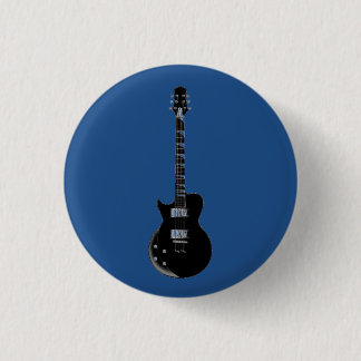 Badge Rond 2,50 Cm Guitare électrique Bleu Black Pop Art