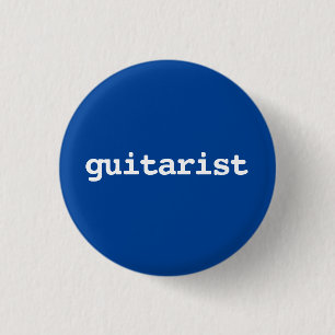 Badge Rond 2,50 Cm guitariste typographie Bouton