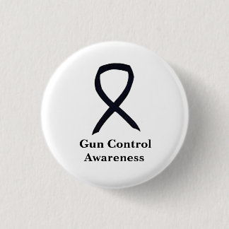 Badge Rond 2,50 Cm Gun Control Awareness Black Ribbon Button Pin