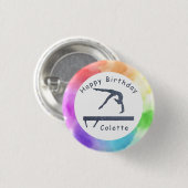 Badge Rond 2,50 Cm Gymnastique Balayage de l'équilibre d'anniversaire (Devant & derrière)