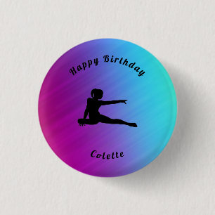 Badge Rond 2,50 Cm Gymnastique / Danse Joyeux Bouton Dégradé Annivers