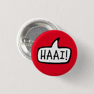 Badge Rond 2,50 Cm HAAI ! Bonjour, Bonjour, Salutation informelle en 
