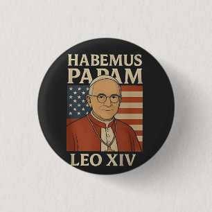 Badge Rond 2,50 Cm Habemus papam Pape Léon XIV Église chrétienne