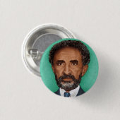 Badge Rond 2,50 Cm Haile Selassie Ethiopia Jah Rastafari Racines de r (Devant & derrière)