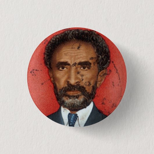 Badge Rond 2,50 Cm Haile Selassie Ethiopia Jah Rastafari Racines de r (Devant)