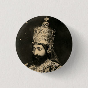 Badge Rond 2,50 Cm Haile Selassie - Jah - Messiah - Tramafari Button