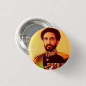 Badge Rond 2,50 Cm Haile Selassie - Jah - Messie - Bouton Rastafari (Devant & derrière)