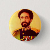 Badge Rond 2,50 Cm Haile Selassie - Jah - Messie - Bouton Rastafari (Devant)