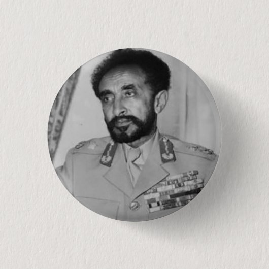 Badge Rond 2,50 Cm Haile Selassie - Jah - Messie - Bouton Rastafari (Devant)