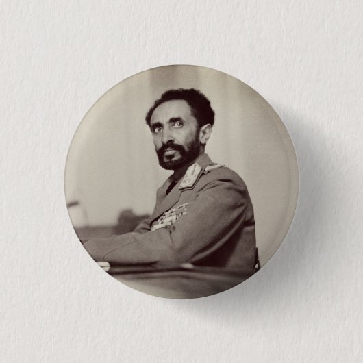 Badge Rond 2,50 Cm Haile Selassie - Jah - Messie - Bouton Rastafari (Devant)