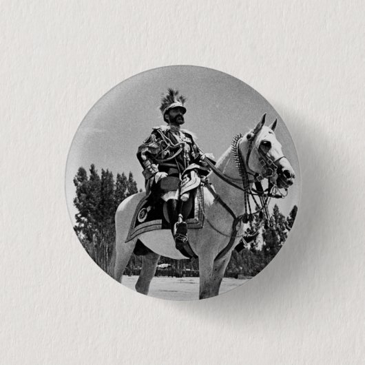 Badge Rond 2,50 Cm Haile Selassie - Jah - Messie - Bouton Rastafari (Devant)
