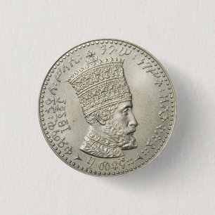 Badge Rond 2,50 Cm Haile Selassie - Jah - Messie - Bouton Rastafari