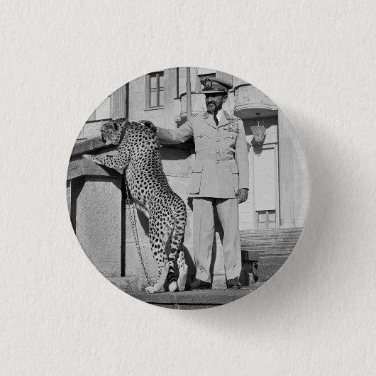 Badge Rond 2,50 Cm Haile Selassie - Jah - Messie - Bouton Rastafari (Devant)