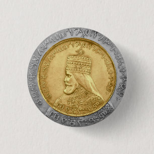 Badge Rond 2,50 Cm Haile Selassie S.M. Jah Rastafari Livity INI Bénéd