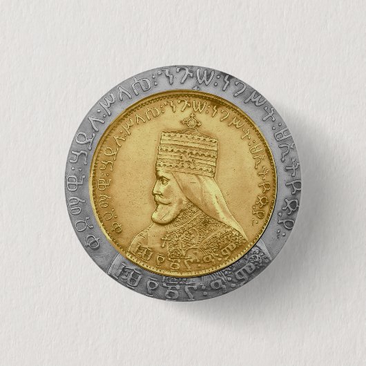 Badge Rond 2,50 Cm Haile Selassie S.M. Jah Rastafari Livity INI Bénéd (Devant)