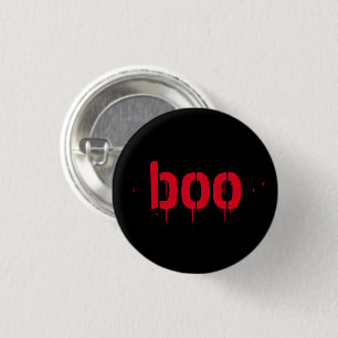 Badge Rond 2,50 Cm Halloween boo rouge sang noir effroi