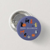 Badge Rond 2,50 Cm Halloween Chat Éffrayant (Devant & derrière)