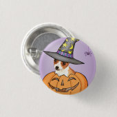 Badge Rond 2,50 Cm Halloween Chihuahua (Devant & derrière)