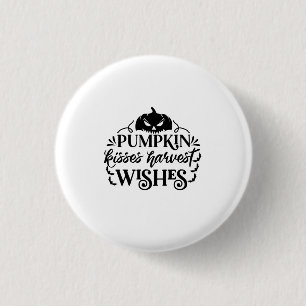 Badge Rond 2,50 Cm Halloween Citrouille Baisers souhaits de récolte A