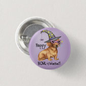 Badge Rond 2,50 Cm Halloween Dachshund (Devant & derrière)